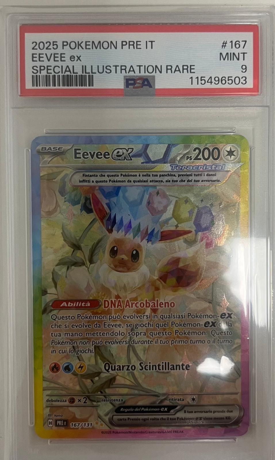 full set 9 evoluzioni eevee sar prismatiche - PSA 9- CARTA GRADATA ITA