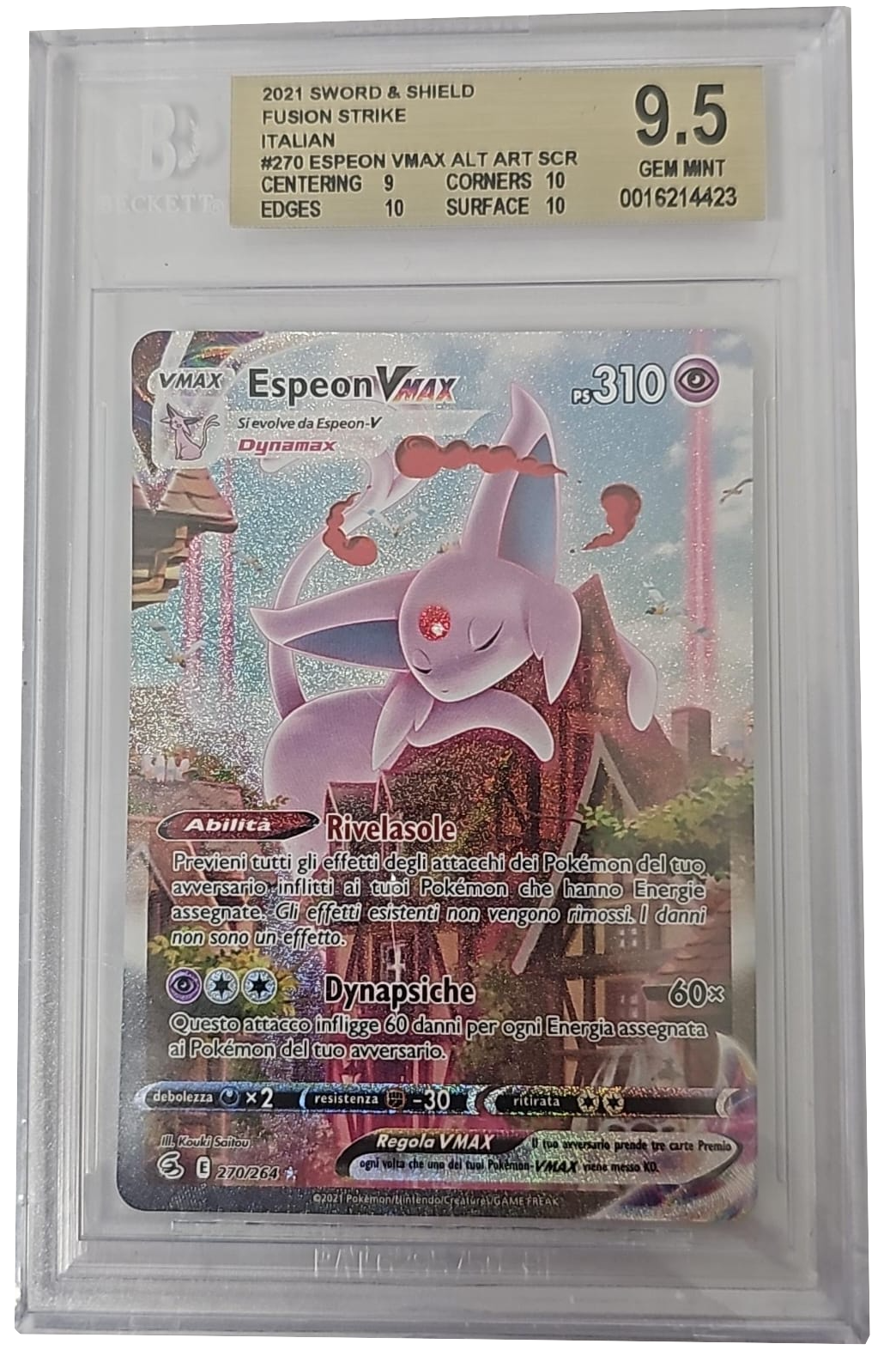 Espeon VMAX 270/264 - Colpo Fusione - 2021 - BGS 9.5 Gem Mint - CARTA GRADATA ITA