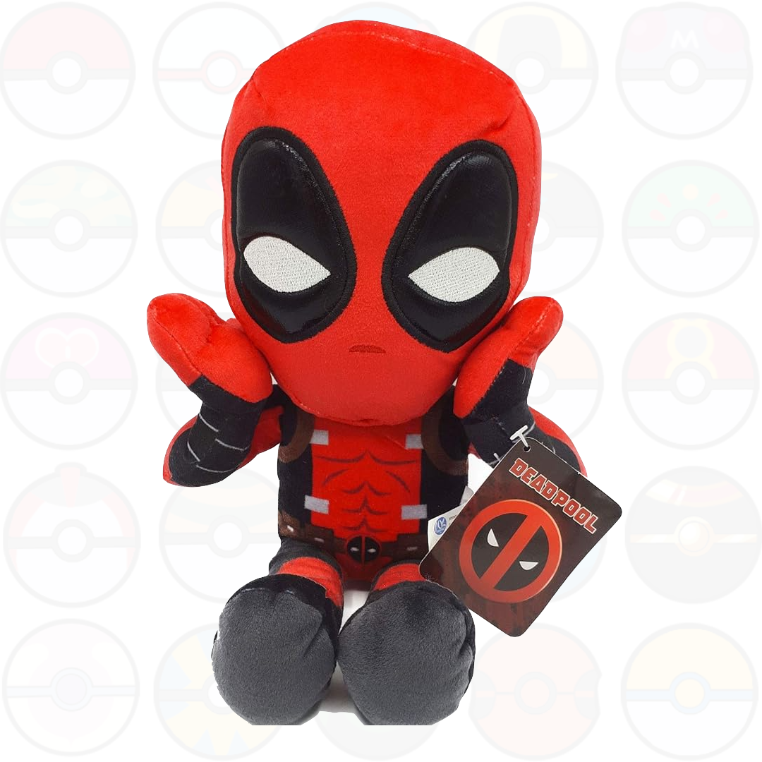 Marvel - Peluche Deadpool - Postura Sorpresa 32 cm - Super Morbido - Pupazzo Deadpool Originale