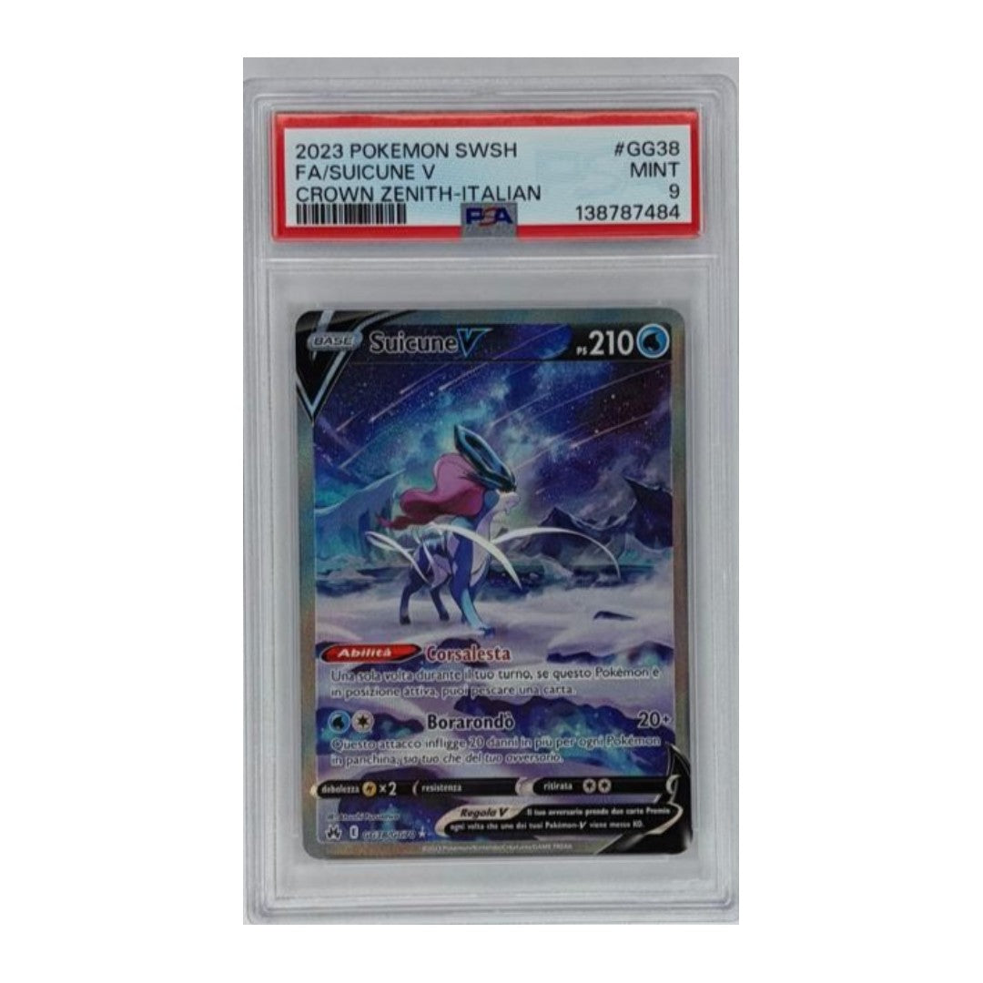 Suicune V-gg38/gg70 zenit regale - PSA 9- CARTA GRADATA ITA
