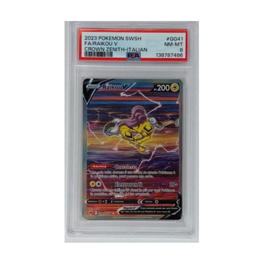 Raikou V-gg41/gg70 zenit regale - PSA 8- CARTA GRADATA ITA