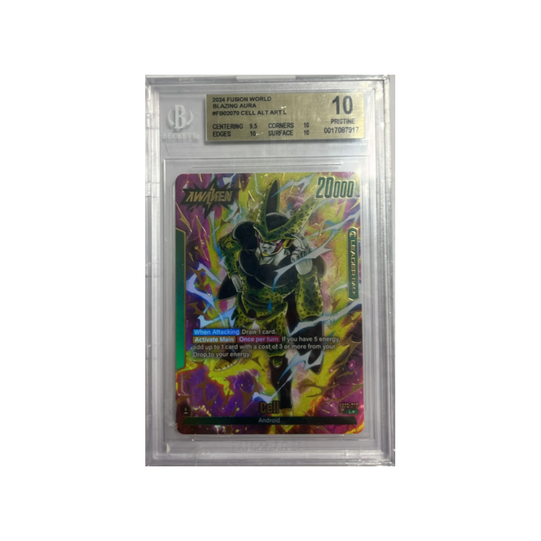 CELL #FB02070 - 2024 FUSION WORLD - BLAZING AURA - ALT ART L - BGS 10 GEM MINT ENG
