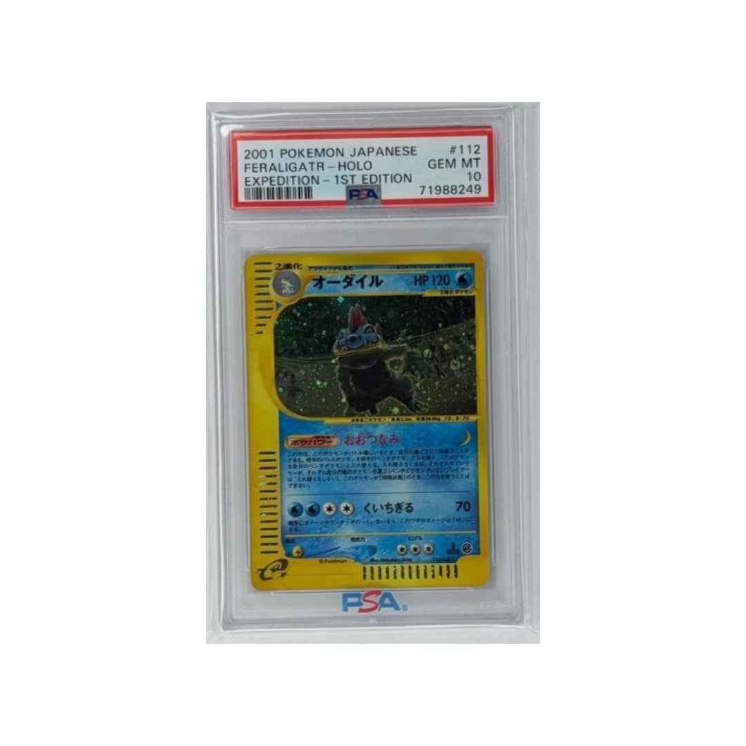 Feraligrt Holo expedition-1st edition-112/128- PSA 10- CARTA GRADATA JAP