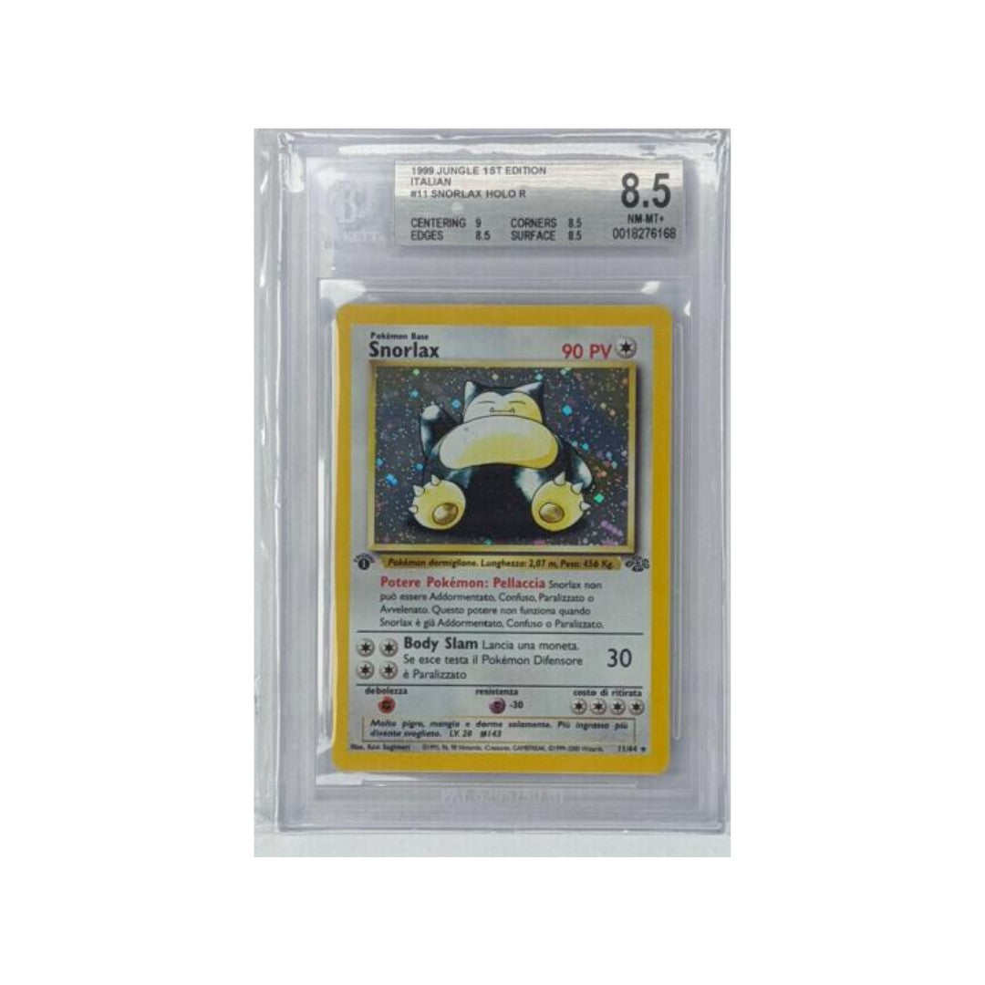 Snorlax Holo reverse 1 st jungle- BGS 8,5 - CARTA GRADATA ITA