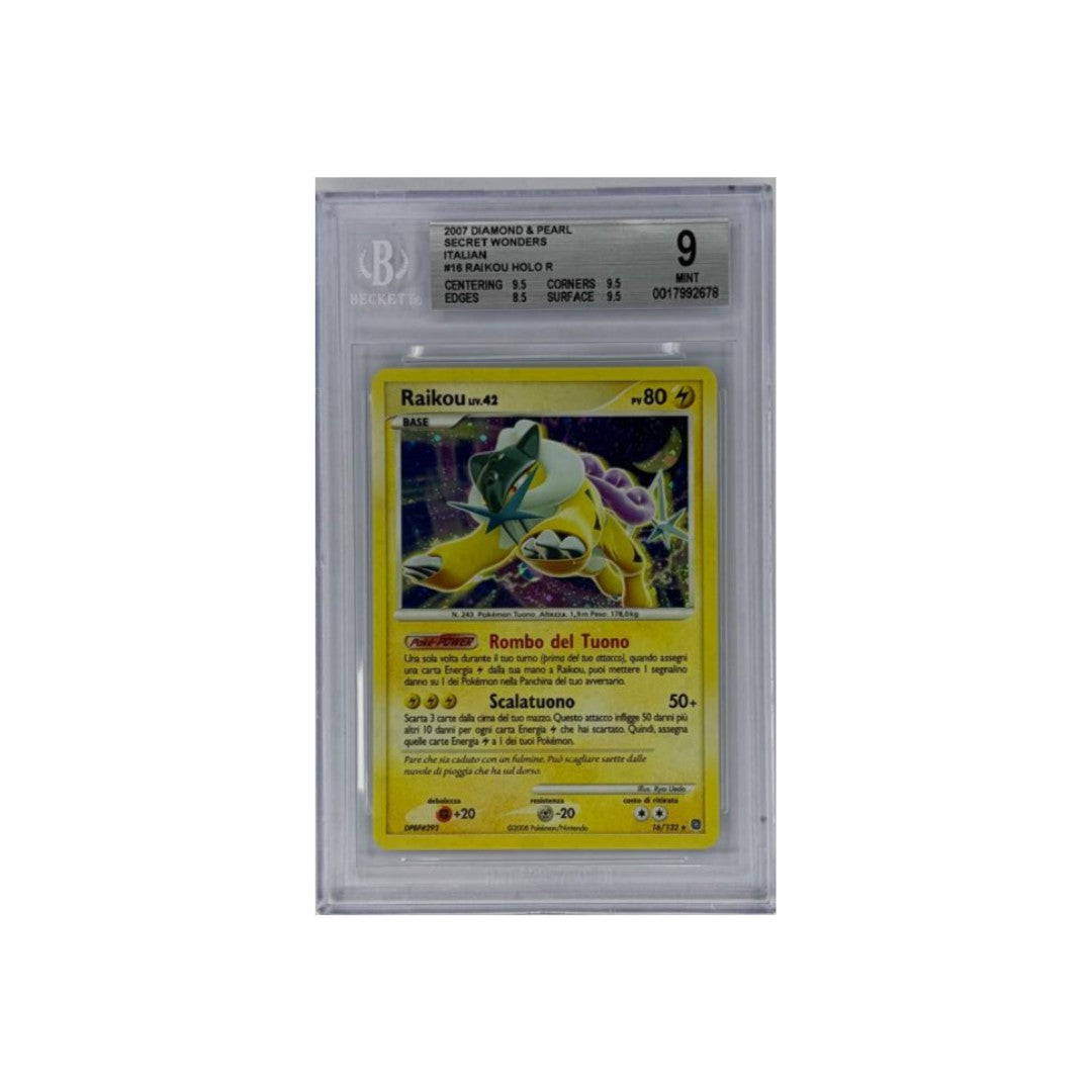 Raikou Liv. 42 Holo Diamante E Perla Prodigi Segreti 16/132 - BGS 9- CARTA GRADATA ITA