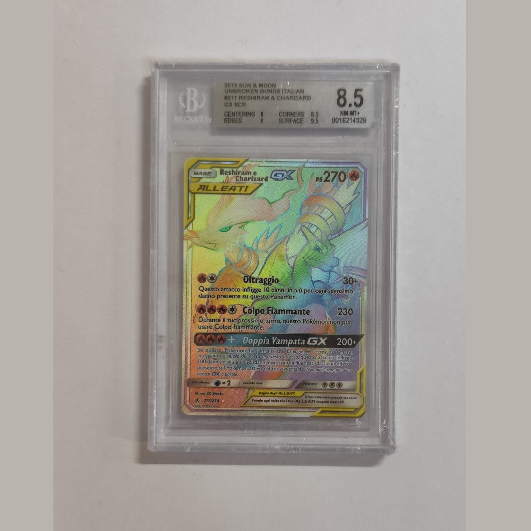 Reshiram e Charizard Gx hyper- BGS 8,5 - CARTA GRADATA BGS ITA