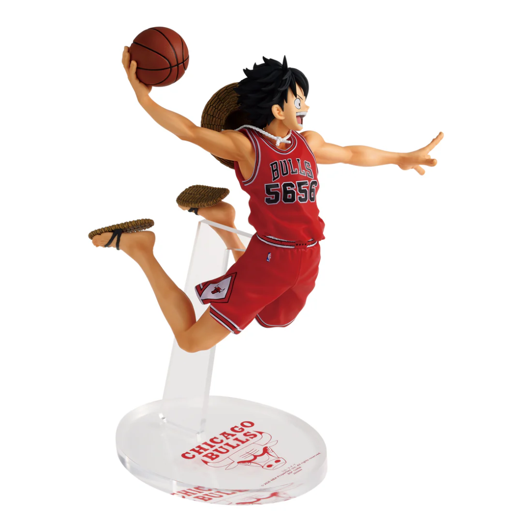 Statua-Monkey D. Luffy One Piece x NBA Chicago Bulls MASTER STARS Bandai
