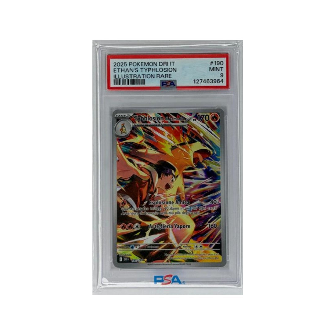 Typhlosion Di Armonio 190/182 illustration rare - PSA 9 - CARTA GRADATA ITA
