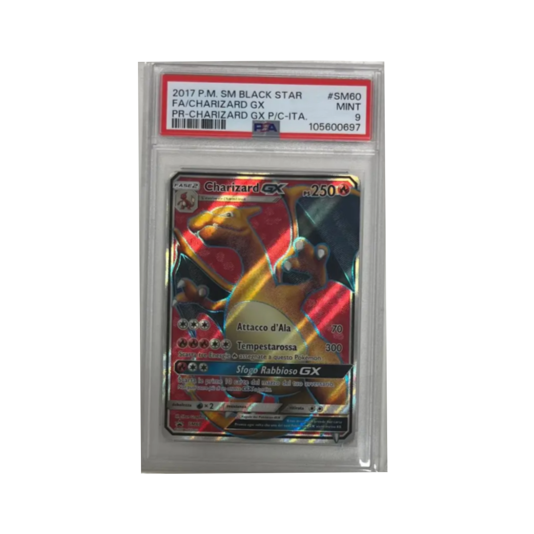 charizard gx sm60 black star promo holo sole e luna - PSA 9 - CARTA GRADATA ITA
