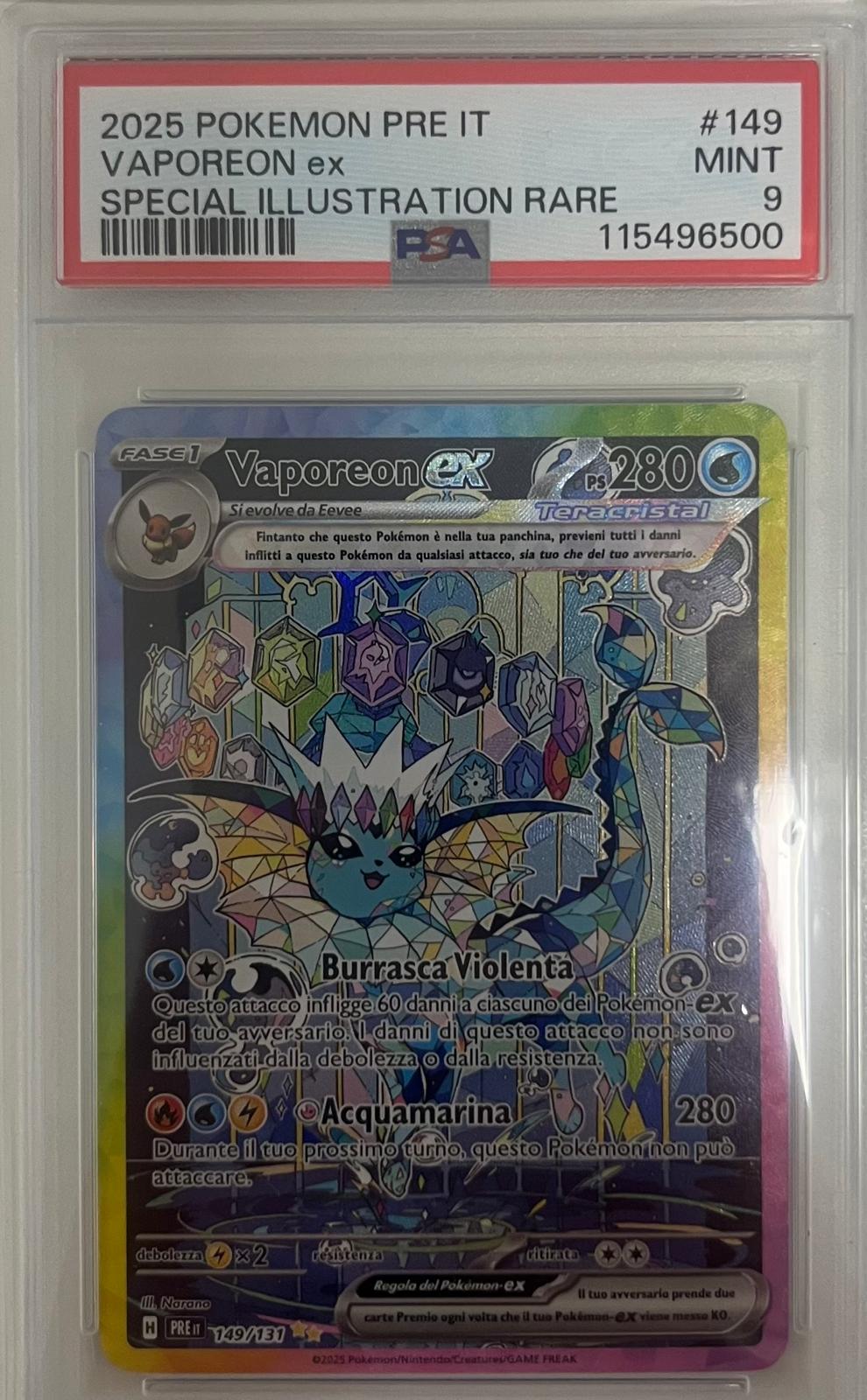 full set 9 evoluzioni eevee sar prismatiche - PSA 9- CARTA GRADATA ITA