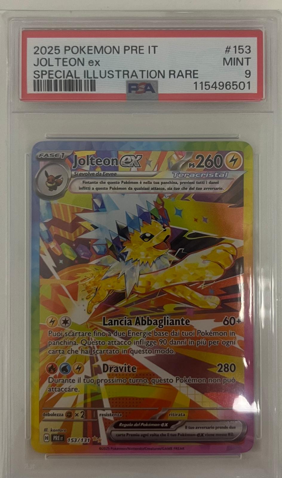 full set 9 evoluzioni eevee sar prismatiche - PSA 9- CARTA GRADATA ITA