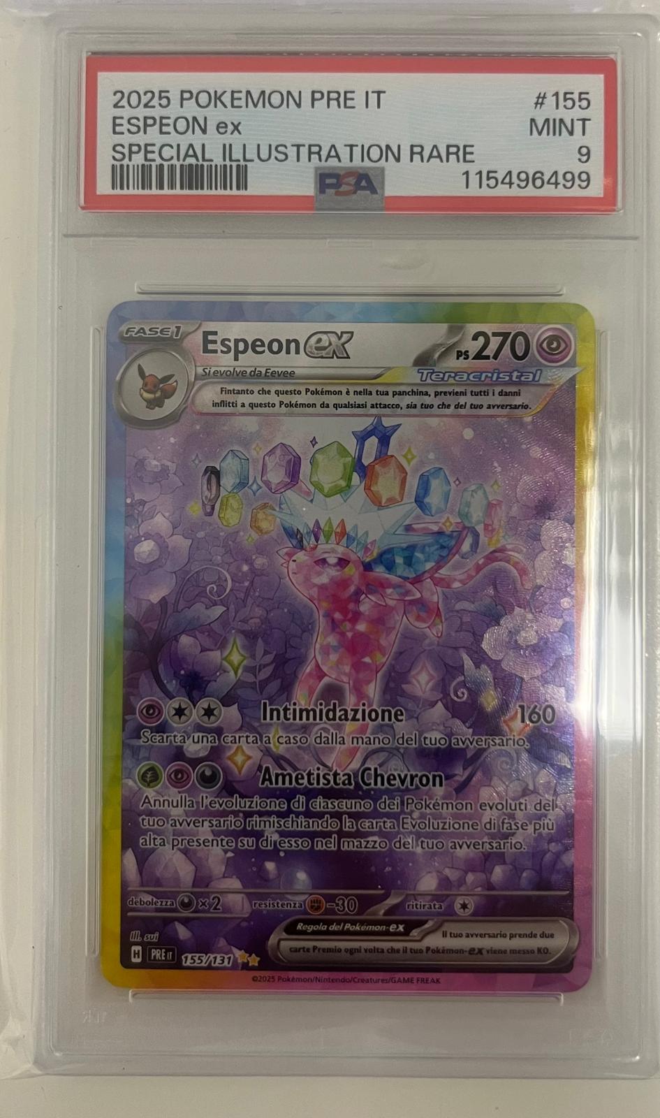 full set 9 evoluzioni eevee sar prismatiche  - PSA 9- CARTA GRADATA ITA