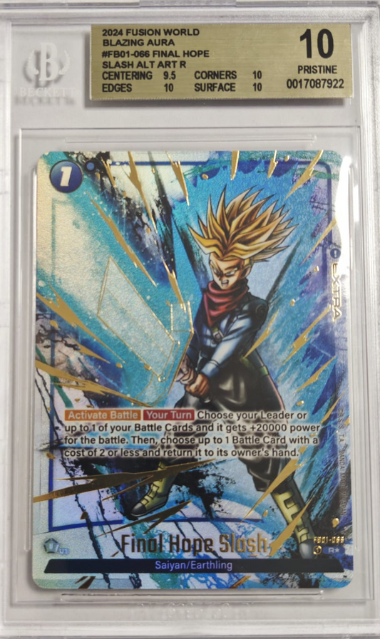 FINAL HOPE #FB01-066 - 2024 FUSION WORLD - BLAZING AURA - SLASH ALT ART R - BGS 10 GEM MINT ENG