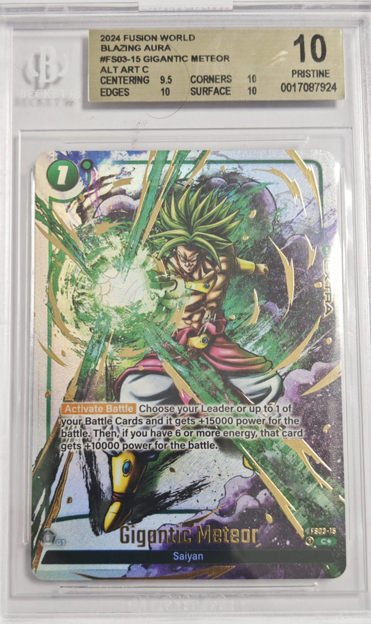 GIGANTIC METEOR #FS03-15 - 2024 FUSION WORLD - BLAZING AURA - ALT ART C - BGS 10 GEM MINT ENG