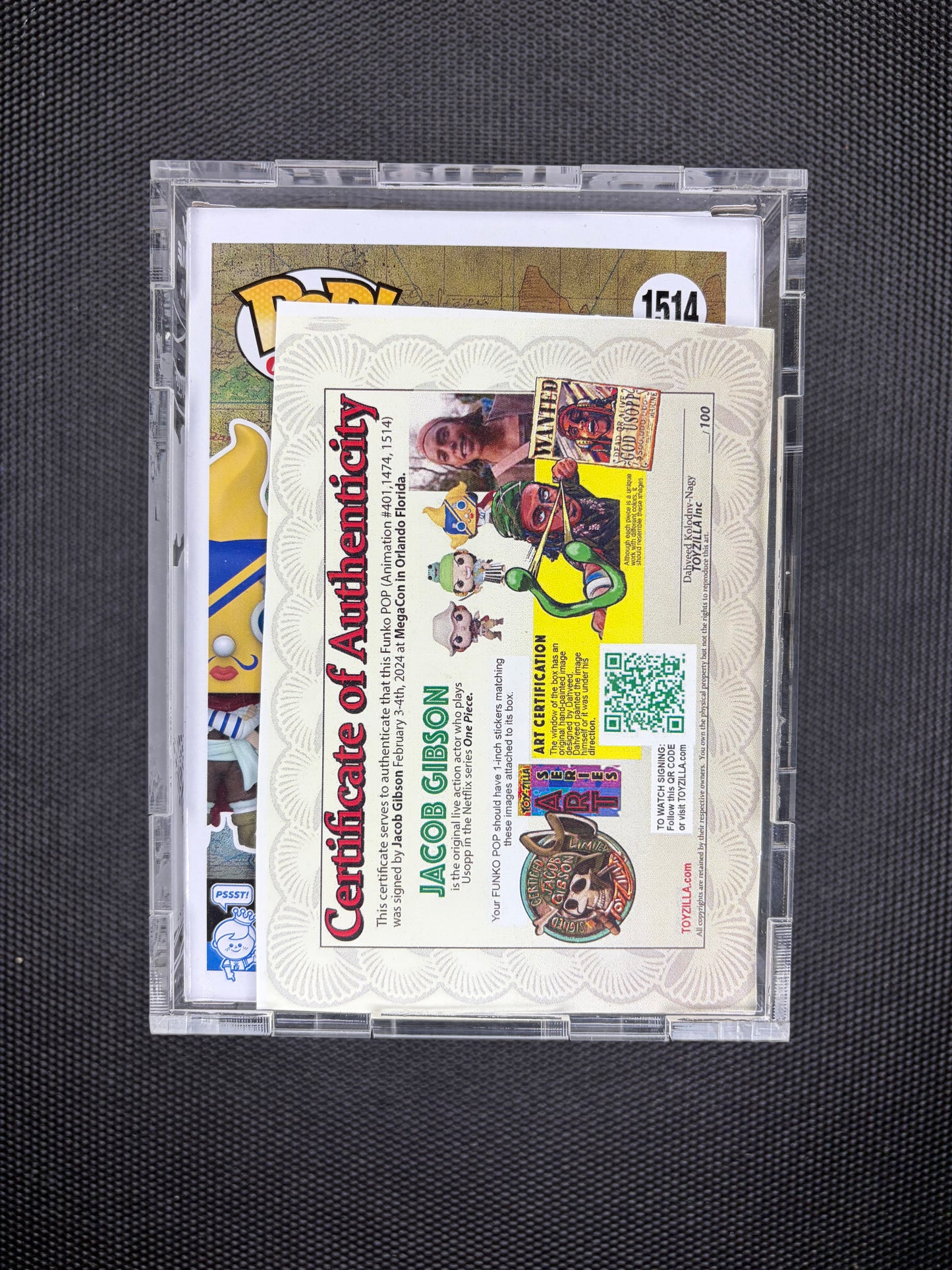 Funko Pop!-Sniper King-#1514-exclusive edition- signed by Jacob Gibson