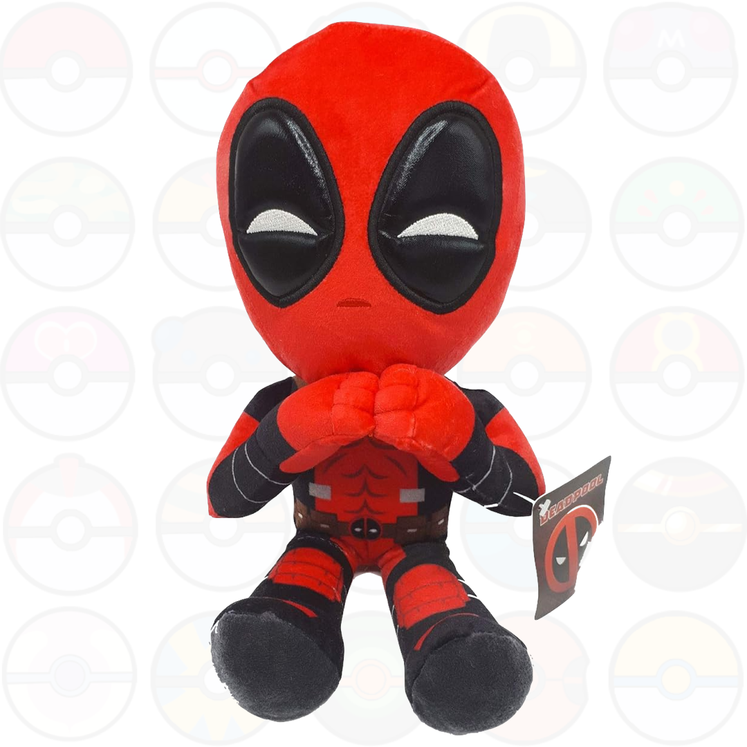 Marvel - Peluche Deadpool - Postura Mani Cuore 32 cm - Super Morbido - Pupazzo Deadpool Originale