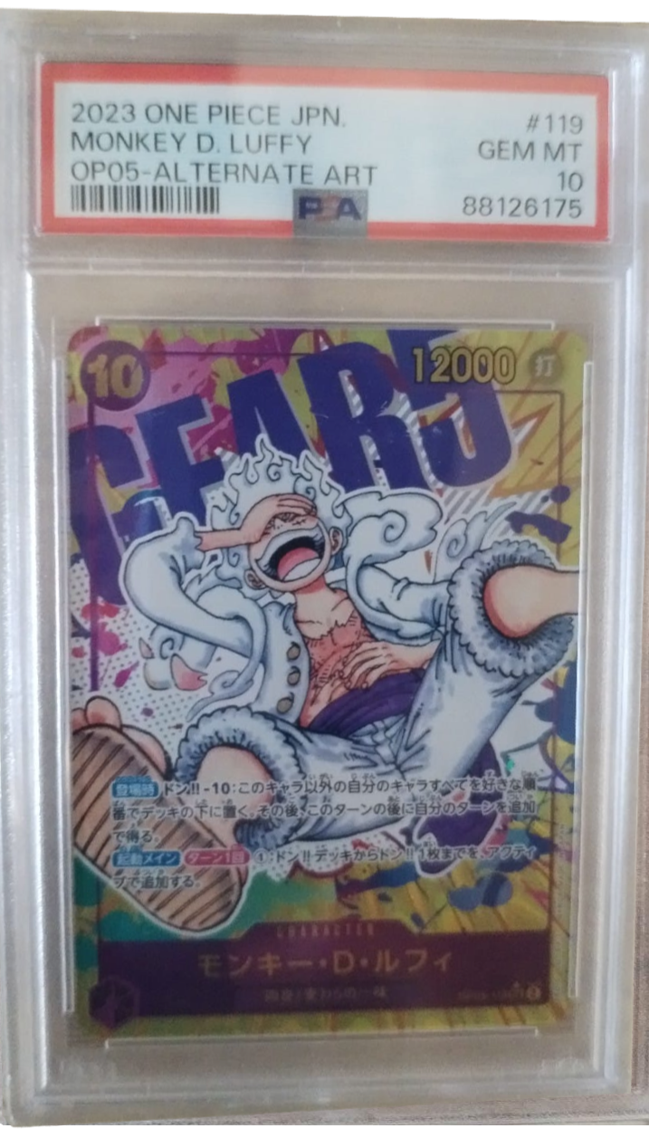 ONE PIECE - MONKEY D. LUFFY 119 - OP05 ALTERNATIVE ART - PSA GEM MINT 10 - CARTA GRADATA ONE PIECE