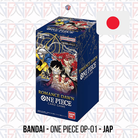 BANDAI One Piece Card Game Romance Dawn OP-01 Booster (24 bustine) ""CON TECA PROTETTIVA IN PLEXIGLASS"" BOX JAPAN OFFICIAL