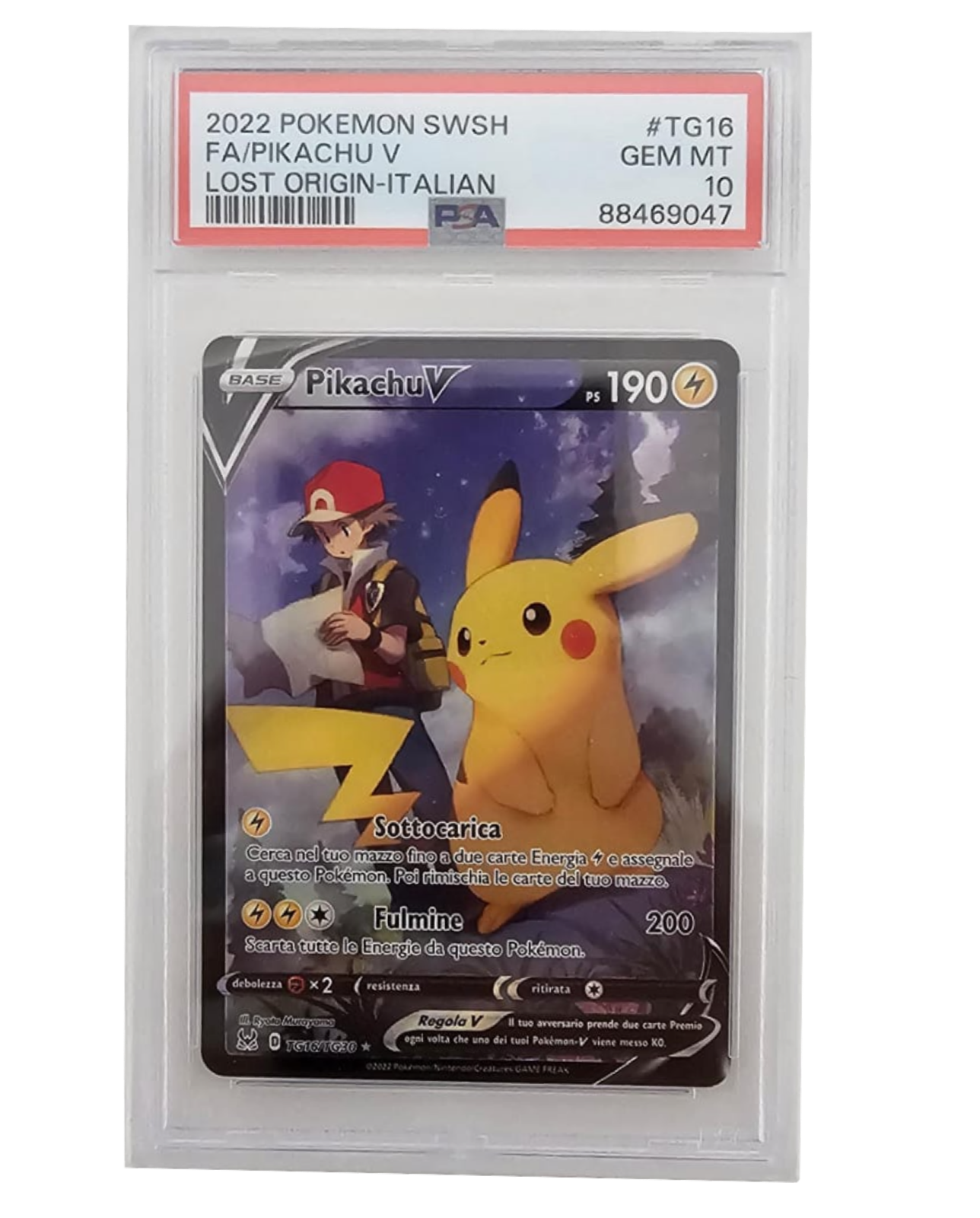 Pikachu V TG16/TG30 - Origine Perduta - 2022 - PSA 10 GEM MINT - CARTA GRADATA ITA