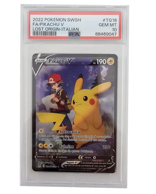 Pikachu V TG16/TG30 - Origine Perduta - 2022 - PSA 10 GEM MINT - CARTA GRADATA ITA