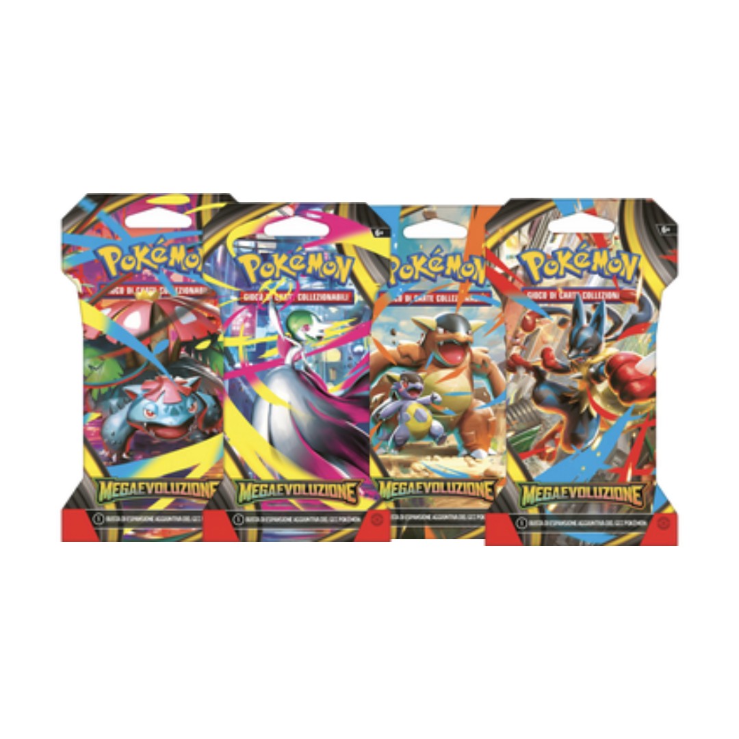 Art set paper pack mega evoluzioni- 4 paper pack -bustine- pokèmon -ITA