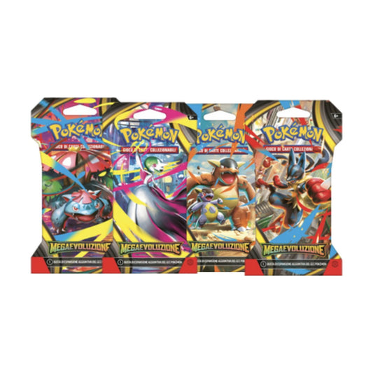 Art set paper pack mega evoluzioni- 4 paper pack -bustine- pokèmon -ITA