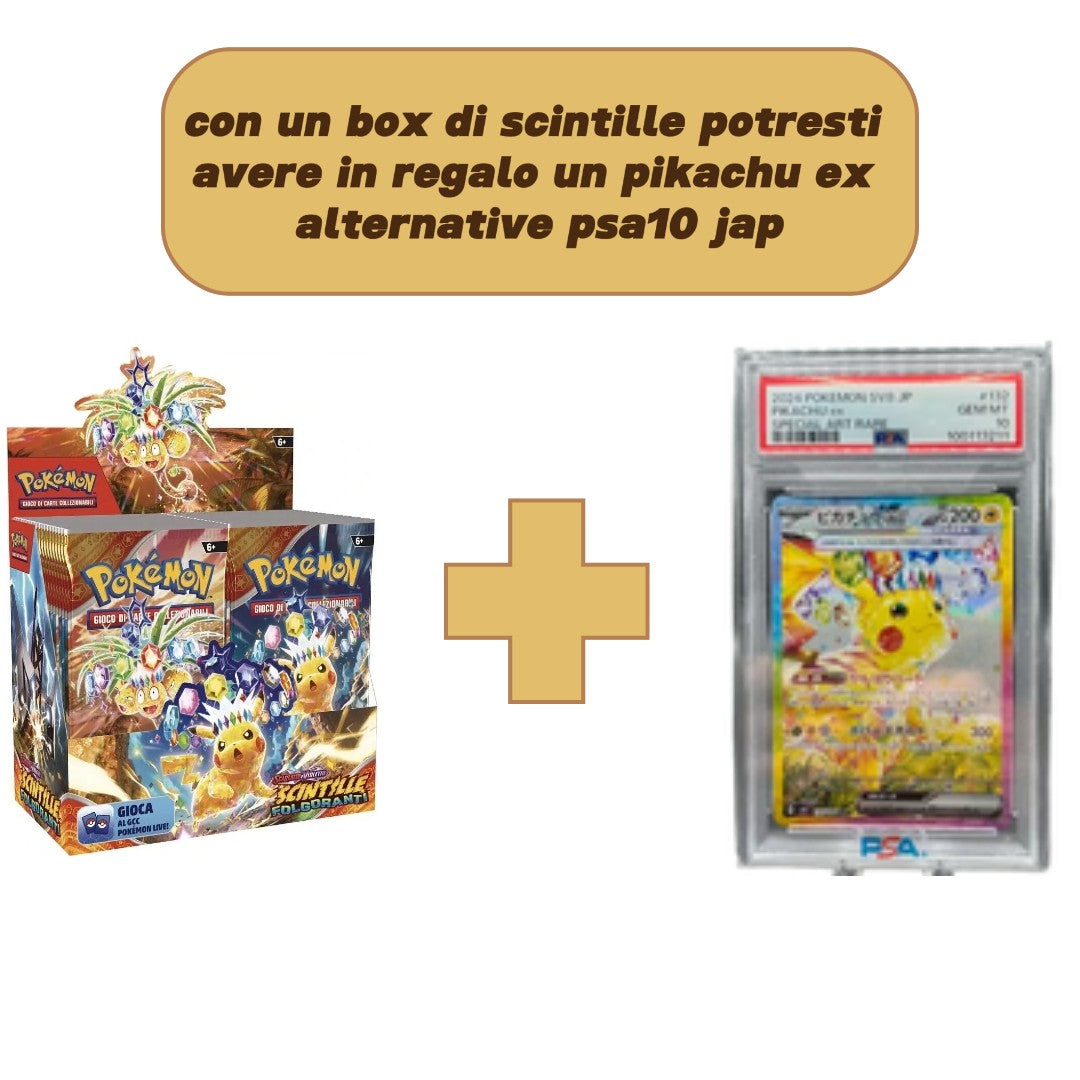 Box Scintille folgoranti ITA +possibilità di ricevere un Pikachu ex alternative art PSA 10 jap in regalo!