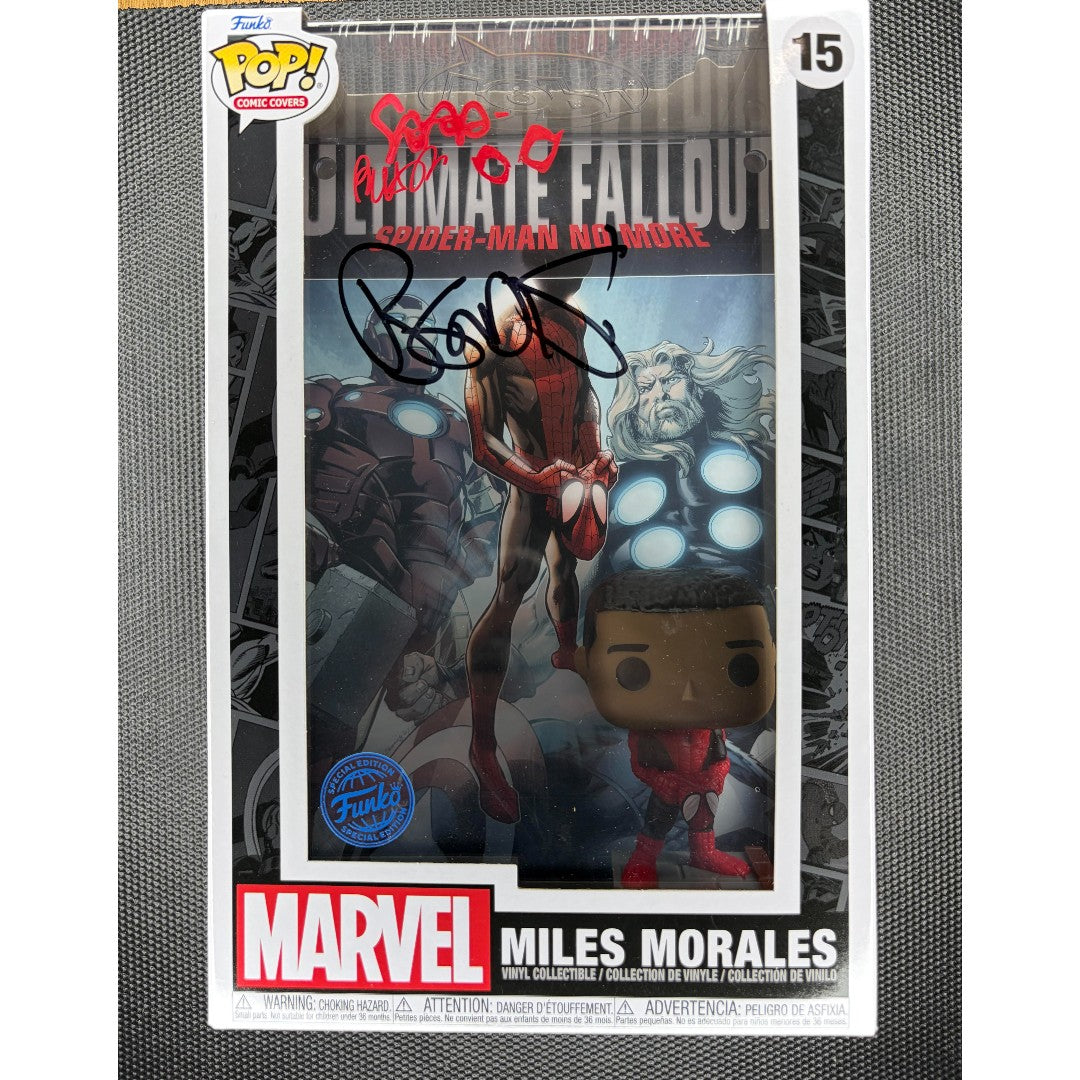 Funko Pop!-Comic Covers-Miles Morales-#15-signed by Brian Michael Bendis/Sara Pichelli