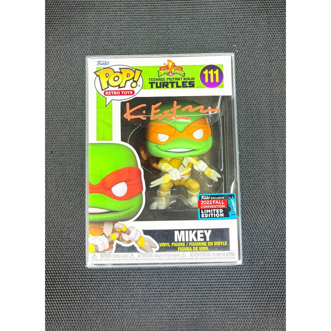 Funko Pop!-Mikey TMNTxPOWER RANGERS-#111-signed by Kevin Eastman