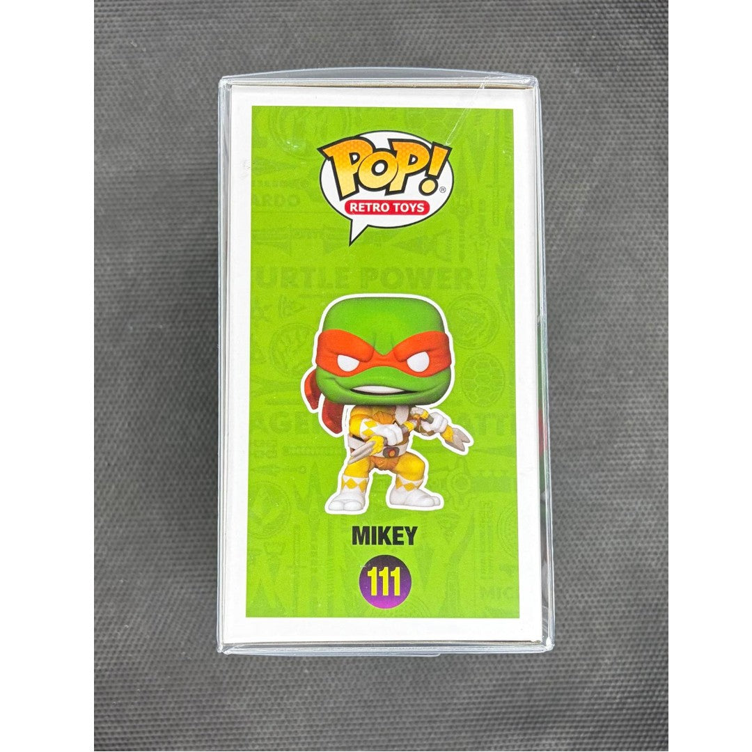 Funko Pop!-Mikey TMNTxPOWER RANGERS-#111-signed by Kevin Eastman