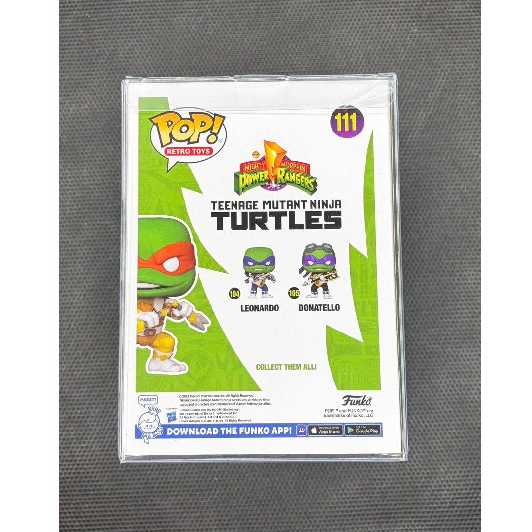 Funko Pop!-Mikey TMNTxPOWER RANGERS-#111-signed by Kevin Eastman