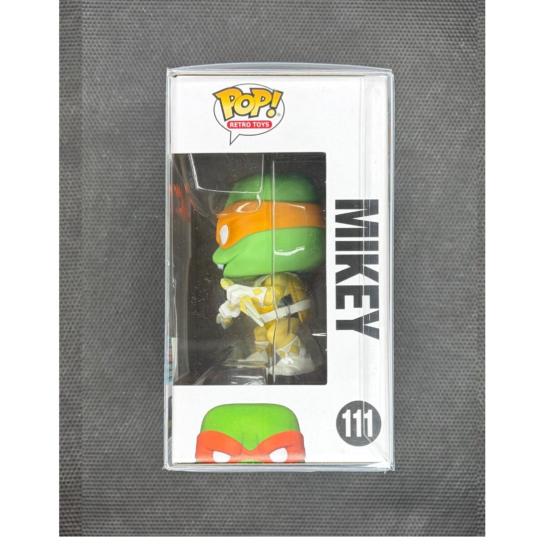 Funko Pop!-Mikey TMNTxPOWER RANGERS-#111-signed by Kevin Eastman