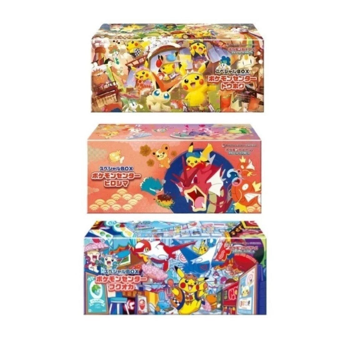 Pokemon Center Japan Card Special Box Tohoku Hiroshima Fukuoka 3 set