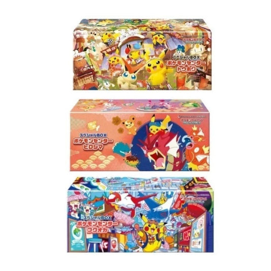 Pokemon Center Japan Card Special Box Tohoku Hiroshima Fukuoka 3 set