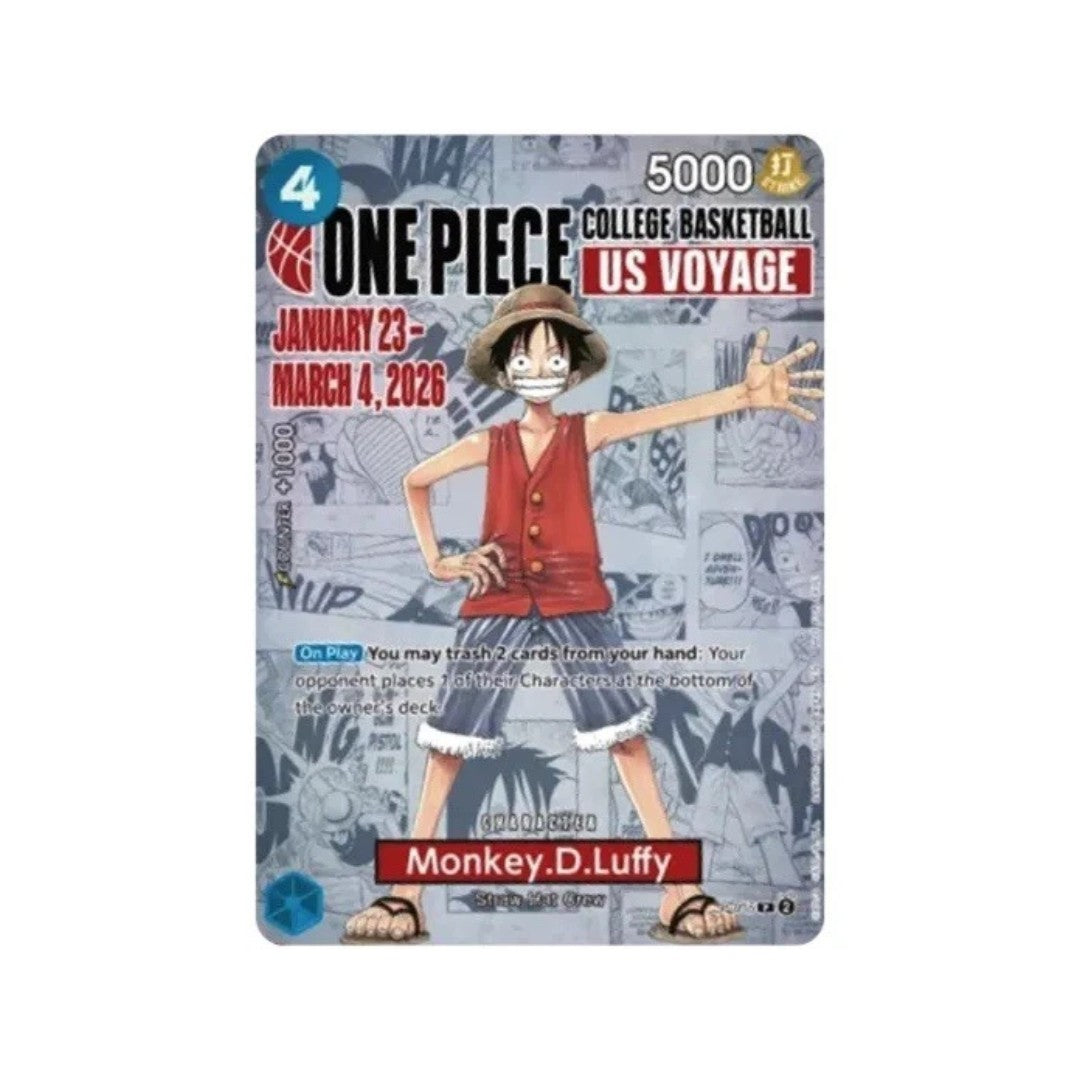 ONE PIECE Promotion Card P-055 Monkey D.Luffy COLLEGE BASKETBALL US VOYAGE - US Exclusive-ENG