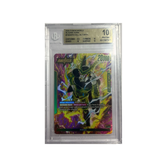 CELL #FB02070 - 2024 FUSION WORLD - BLAZING AURA - ALT ART L - BGS 10 GEM MINT ENG