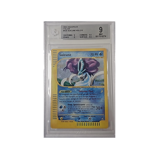 Suicune Holo H25 - Aquapolis - 2003 - BGS 9 Mint - CARTA POKEMON GRADATA ITA