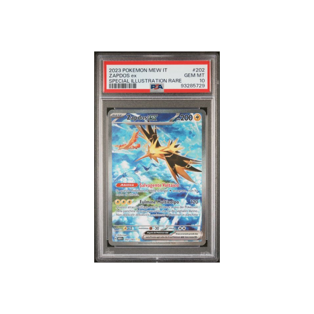 Zapdos ex illustration rare 202/165 - PSA 10- CARTA GRADATA ITA