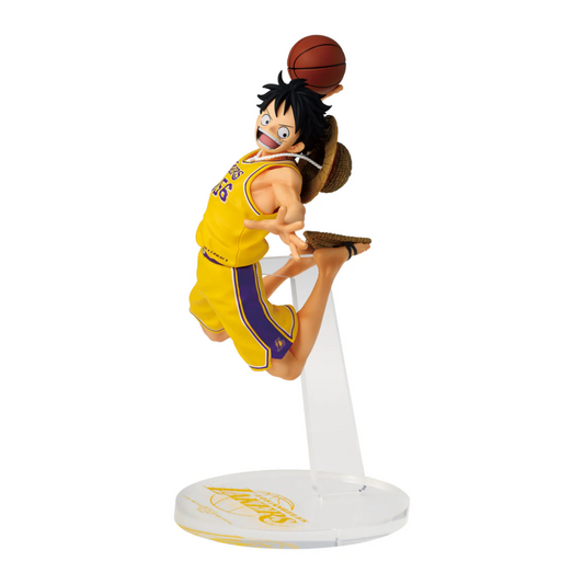 Statua-Monkey D. Luffy One Piece x NBA Los Angeles Lakers MASTER STARS Bandai