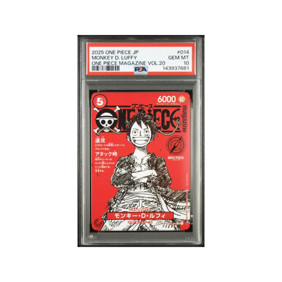 LUFFY ONE PIECE MAGAZINE VOL.20- PROMOS #014-PSA GEM MINT 10 - CARTA GRADATA