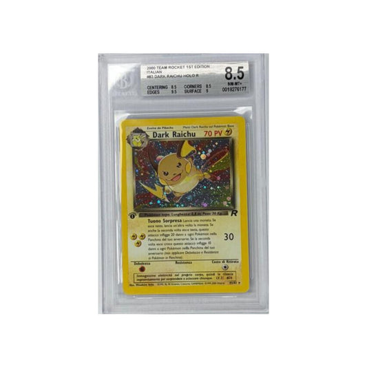 Dark Raichu 83/82 HOLO REVERSE Team Rocket 1st - BGS 8,5- CARTA GRADATA ITA