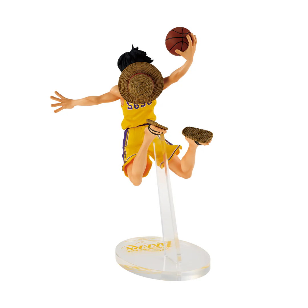 Statua-Monkey D. Luffy One Piece x NBA Los Angeles Lakers MASTER STARS Bandai