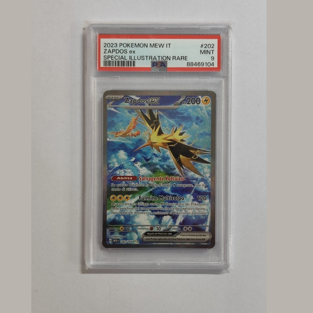 Zapdos ex illustration rare 202/165 - PSA 9 - CARTA GRADATA ITA