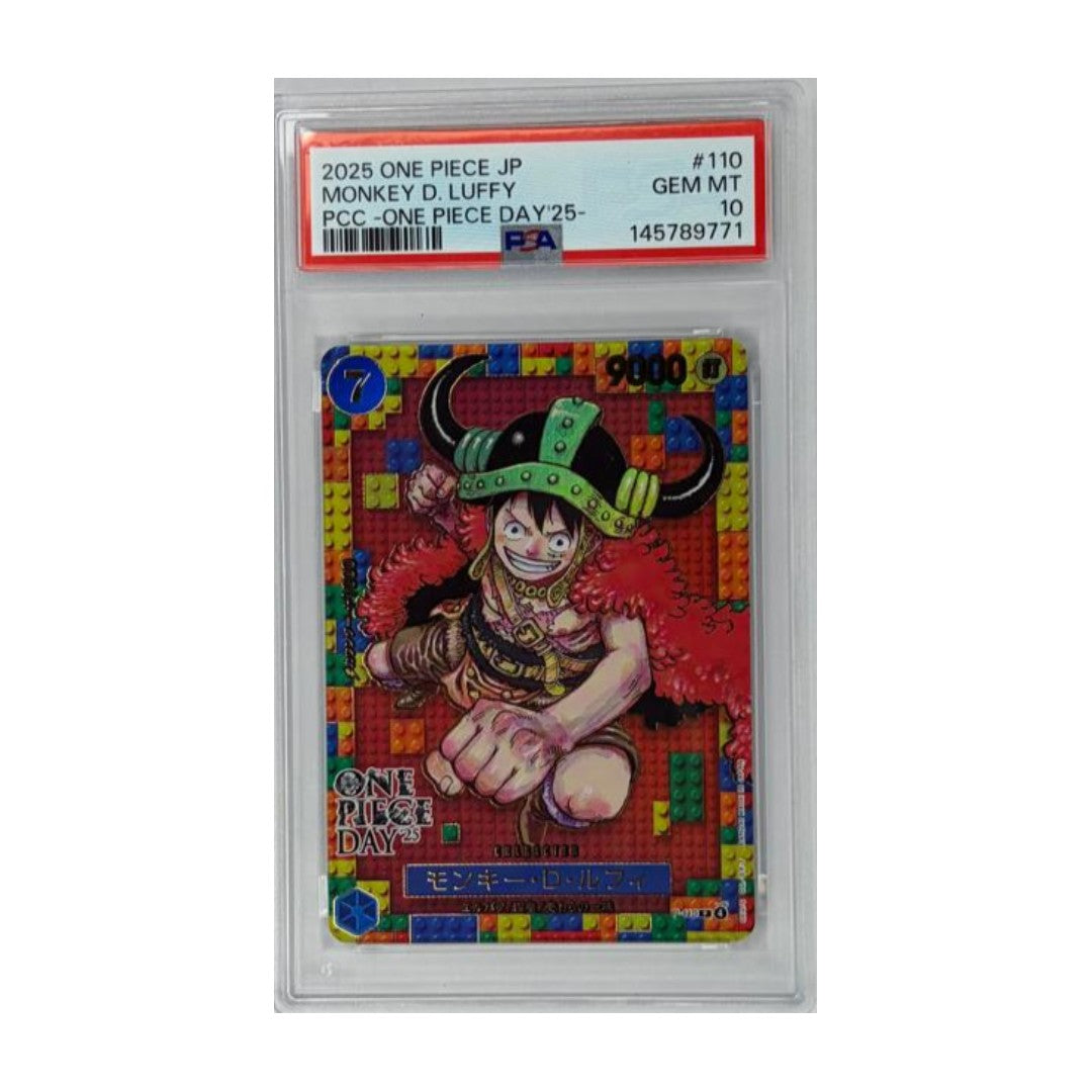 Card Monkey D Luffy P-110 Promo ONE PIECE DAY 25 Giapponese PSA GEM MINT 10 - CARTA GRADATA