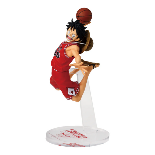 Statua-Monkey D. Luffy One Piece x NBA Chicago Bulls MASTER STARS Bandai