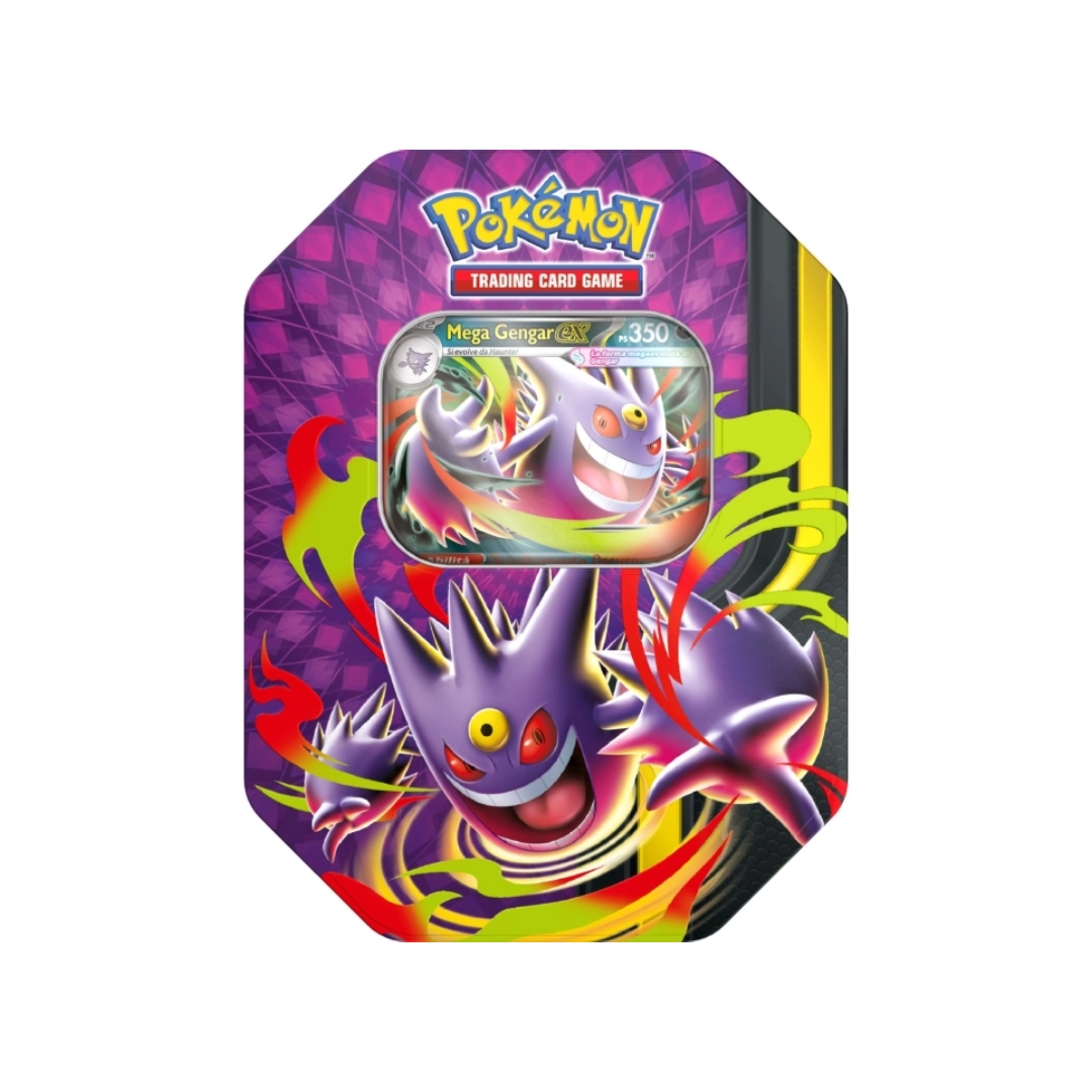 POKEMON -TIN ASSORTITA MEGA GENGAR- COLLEZIONE MEGA CHIARODILUNA-(ITA)