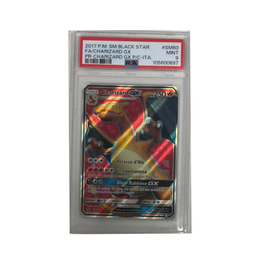 charizard gx sm60 black star promo holo sole e luna - PSA 9 - CARTA GRADATA ITA