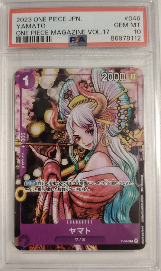 YAMATO #046 - ONE PIECE MAGAZINE VOL.17 2023 - PSA GEM MINT 10 - CARTA GRADATA ONE PIECE JAP 2023
