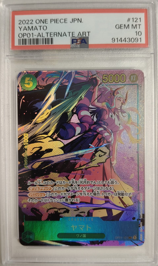 YAMATO #121 - OP01 ALTERNATE ART 2022 - PSA GEM MINT 10 - CARTA GRADATA ONE PIECE JAP 2022