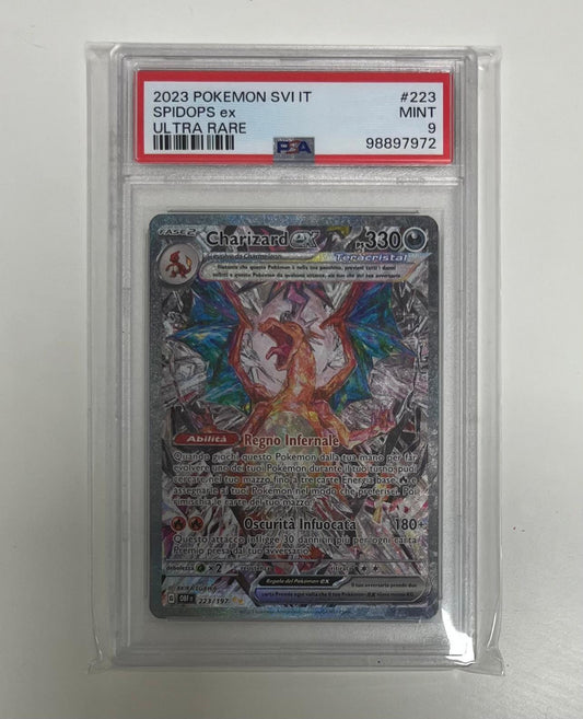 Charizard EX 223/197 - Ossidiana Infuocata - 2024 - PSA 9 MINT - CARTA GRADATA ITA